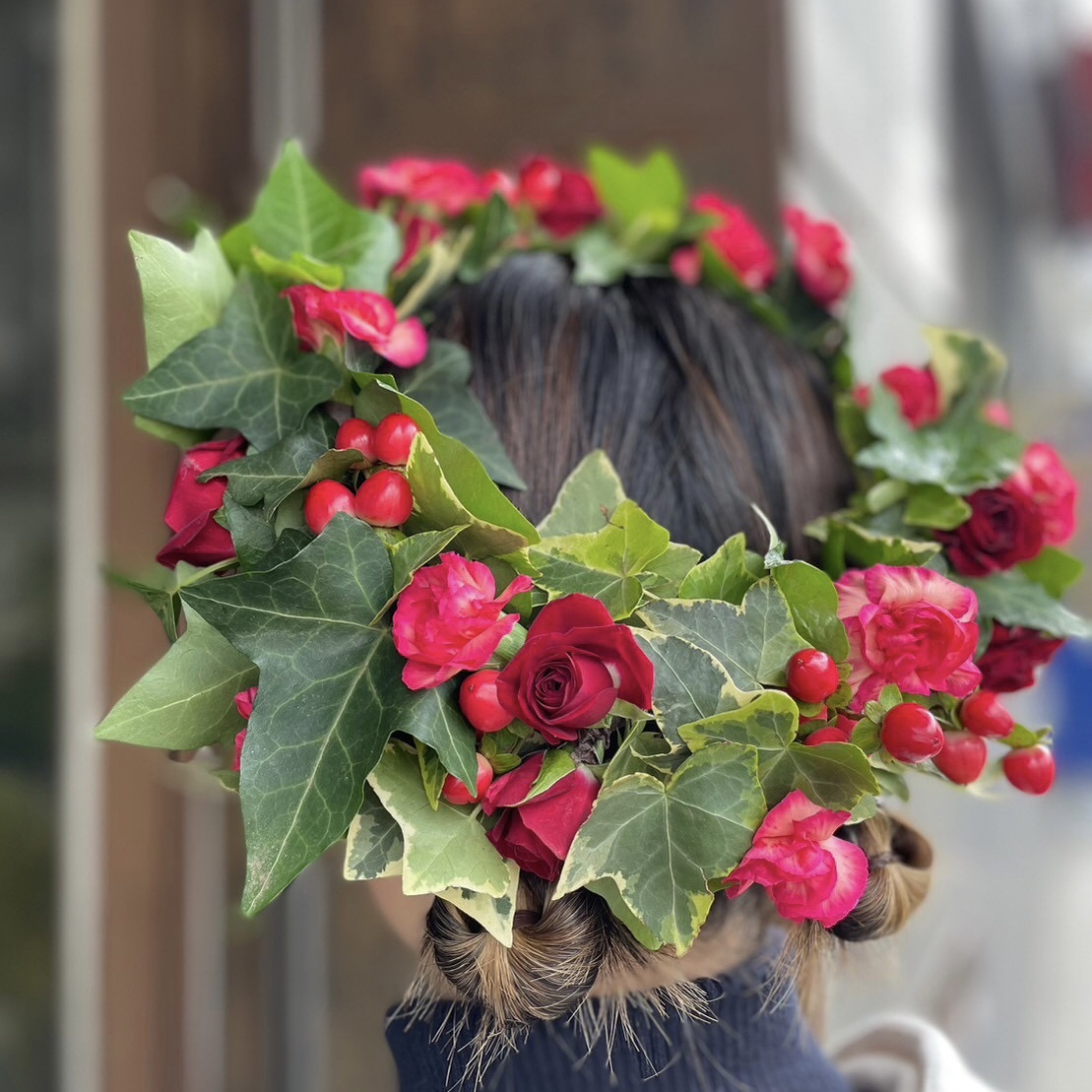 【ブライダルフォト】ウエディングの記念撮影にご用意した花冠